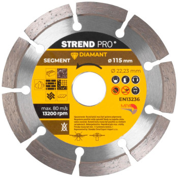 Diamond cutting disc 115 mm Strend Pro, segment