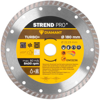 Dimanta griešanas disks 180 mm Strend Pro, Turbo +