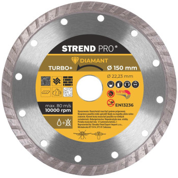 Dimanta griešanas disks 150 mm Strend Pro, Turbo +