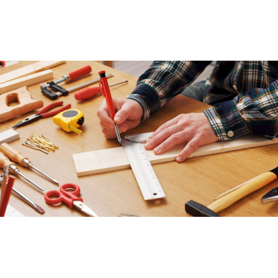 Strend Pro Premium zīmulis, ar klipsi, tērauda uzgalis, galdnieks, marķieris ar asināmo, ar 6 vadiem, komplekts