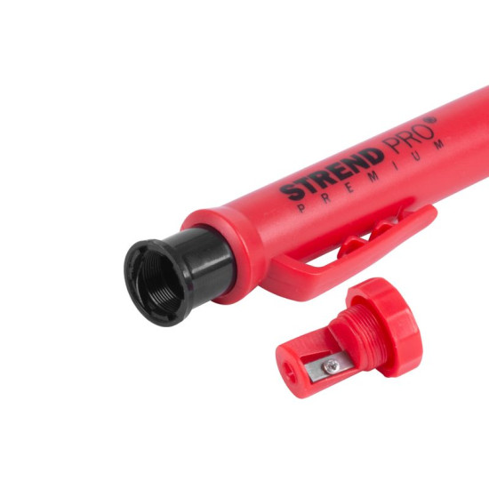 Strend Pro Premium pencil, with clip, steel tip, carpentry, marker with grater
