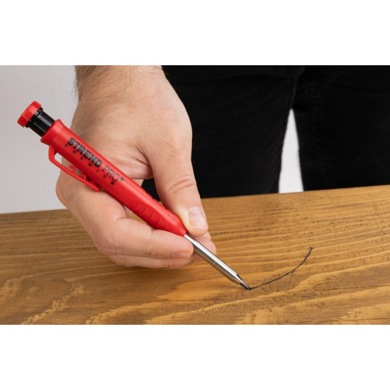 Strend Pro Premium pencil, with clip, steel tip, carpentry, marker with grater