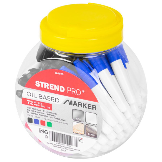 Permanent marker Strend Pro Permanent, color mix, Sellbox 72 pcs