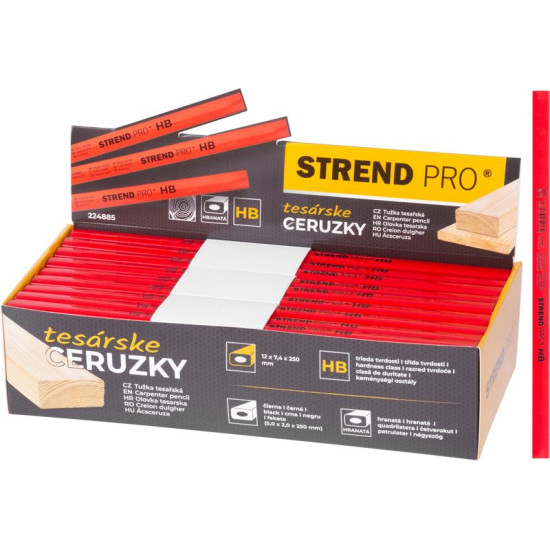 Strend Pro pencil, carpentry, 250 mm, square, black lead, Sellbox 72 pcs