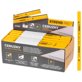 Карандаш Strend Pro, 176 мм, красный грифель, для стекла и керамики