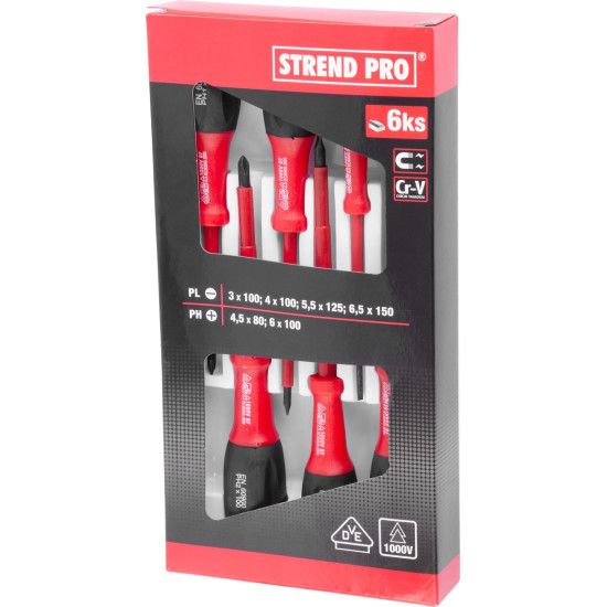 Elektriķis VDE skrūvgriežu komplekts 6gb Strend Pro, 1000 V