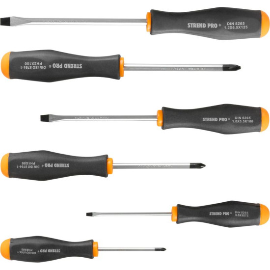 Набор диэлектрических отверток  VDE 6 шт. Strend Pro, SL3x75, 5.5x100, 6.5x125 мм PH0x60, 1x80, 2x100