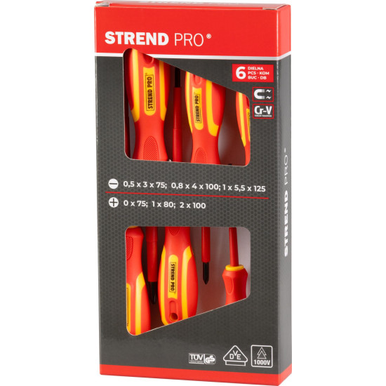Набор диэлектрических отверток VDE 6 шт. Strend рro, VDE 1000V, сr-V