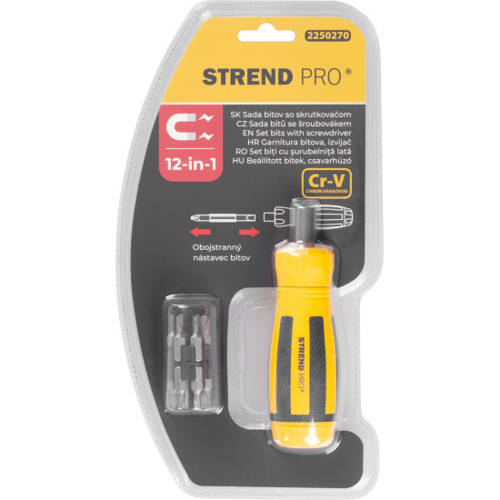 Uzgaļu komplekts ar skrūvgriezi 12in1 Strend Pro, uzgaļi (25mm)