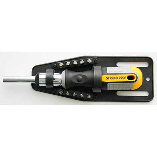 Набор бит Strend Pro 11пр, с отверткой, 10 бит (6,35-25мм))