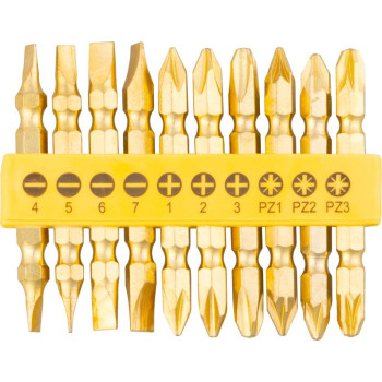 Набор бит 10шт Strend рro, биты 65мм, сrV, Goldenfish