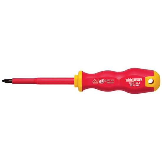 Insulated pozidrive screwdriver Whirlpower® PZ3 / 150mm, DIN8764, VDE 1000V, GS Insulated pozidrive screwdriver Whirlpower® PZ3 / 150mm, DIN8764, VDE 1000V, GS