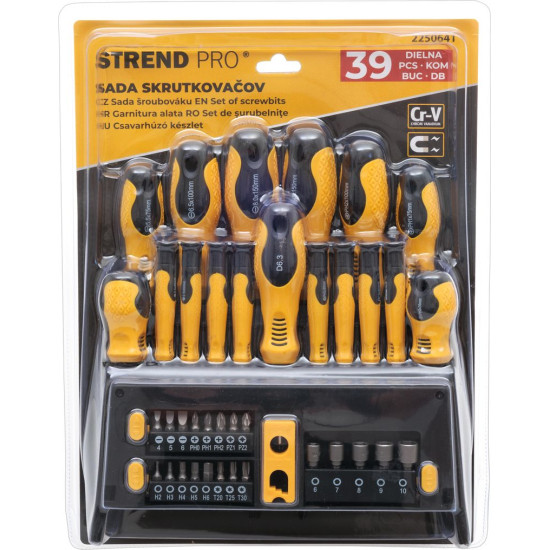 Набор отверток и бит Strend Pro SDB139, 39 пр., Torx+ flat + PH