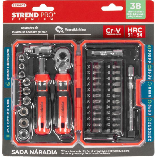 Набор отверток Strend Pro Premium, 38 пр, TX + SL + PH