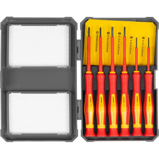 Набор отверток SET PREND PRO, VDE 6 шт, SL + PH, Electrician '