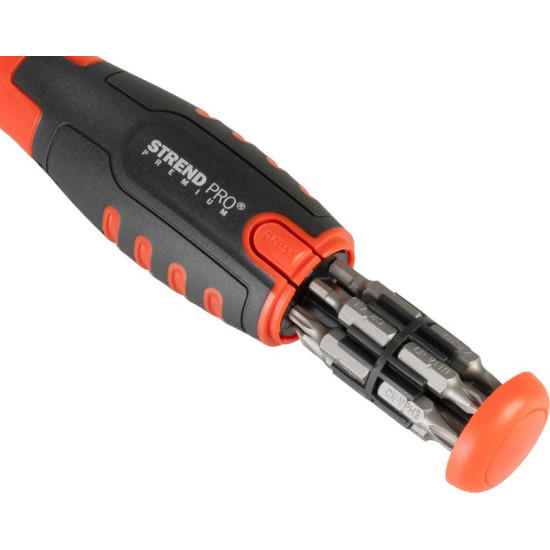 Screwdriver Strend Pro Premium, set, with 12 bits, torx + flat + Philips
