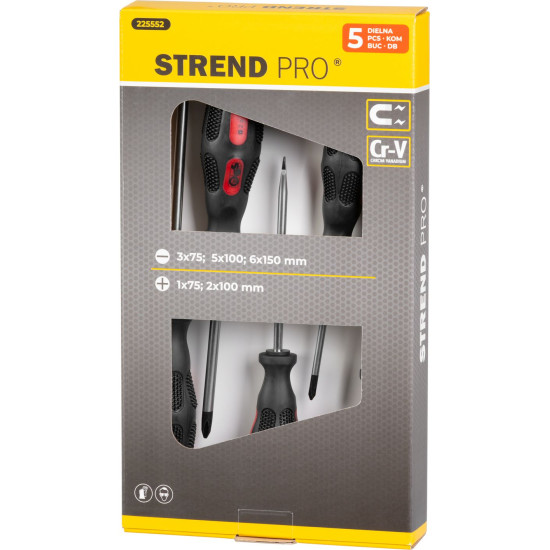 Skrūvgriežu komplekts 5 gab: SL 3x75, 5x100, 6x150  mm / PH 1x75, 2x100 mm