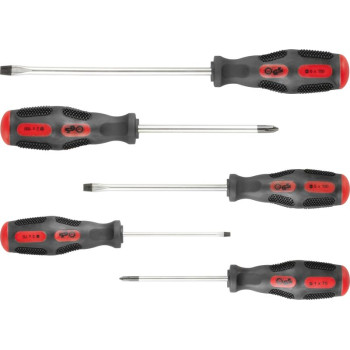 Набор отверток 5 шт.: SL 3x75, 5x100, 6x150  мм / PH 1x75, 2x100 мм
