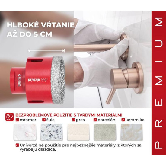 Riņķzāģis ar dimanta apmali Strend Pro Premium DCB11, 050 mm, M14, profesionāls