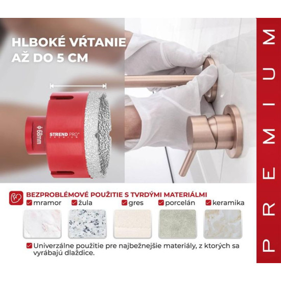 Riņķzāģis ar dimanta apmali Strend Pro Premium DCB11, 068 mm, M14, profesionāls Riņķzāģis ar dimanta apmali Strend Pro Premium DCB11, 068 mm, M14, profesionāls