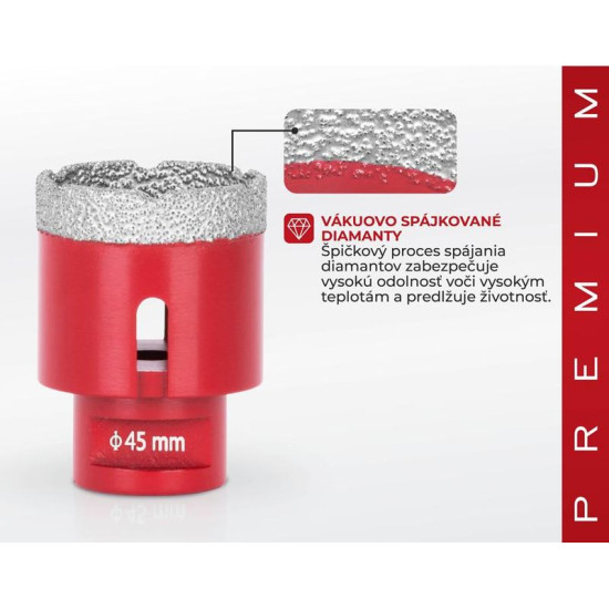 Diamond core hole drill Strend Pro Premium DCB11, 045 mm, M14, profesional