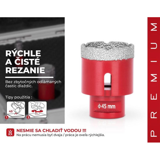 Diamond core hole drill Strend Pro Premium DCB11, 045 mm, M14, profesional