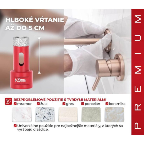 Riņķzāģis ar dimanta apmali Strend Pro Premium DCB11, 020 mm, M14, profesionāls