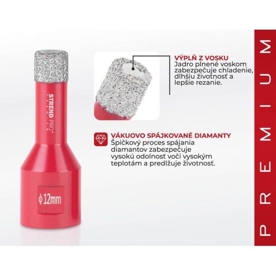 Коронка алмазная Strend рro рremium DсB11, 012 мм, M14, HD, проф Коронка алмазная Strend рro рremium DсB11, 012 мм, M14, HD, проф