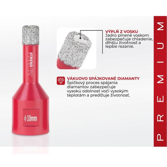 Diamond core hole drill Strend Pro Premium DCB11, 010 mm, M14, HD, profesional Diamond core hole drill Strend Pro Premium DCB11, 010 mm, M14, HD, profesional