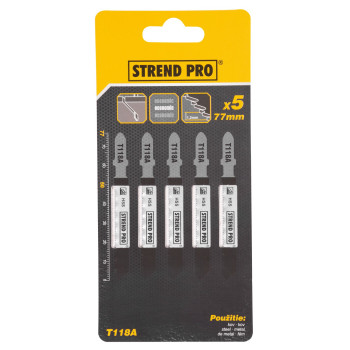 Пилка лобзика Strend Pro T118A 77 мм, 21z, по металлу, упак. 5 шт.