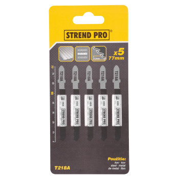 Пилка лобзика Strend Pro T218A 77 мм, 21z, по металлу, упак. 5 шт.