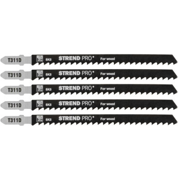 Пилка лобзика Strend Pro T311D 132 мм, 6z, по дереву, упак. 5 шт.