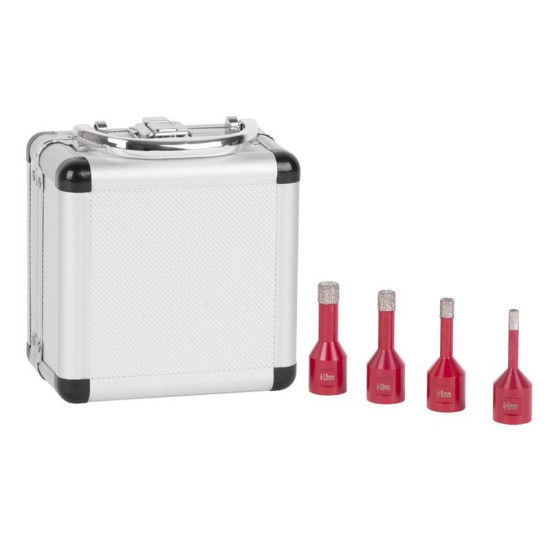 Dry diamond drill set Strend Pro Premium, DCB11S2, 6-8-10-12 mm, M14, diamond core hole drills, prof