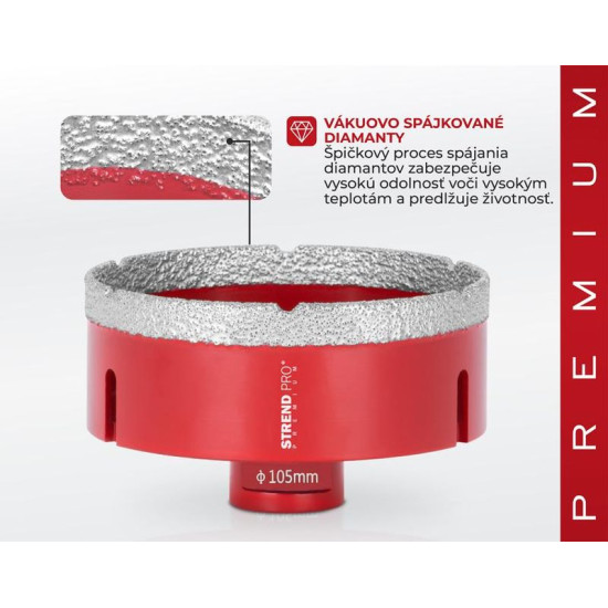 Riņķzāģis ar dimanta apmali Strend Pro Premium DCB11, 105 mm, M14, profesionāls
