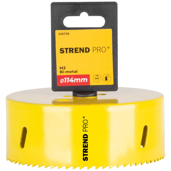 Strend Pro BHS44 cutter, 114 mm, M3 Bi-metal, metal crown, saw Strend Pro BHS44 cutter, 114 mm, M3 Bi-metal, metal crown, saw