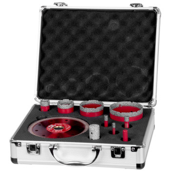 Kroņurbju komplekts Strend Pro Premium, 6-8-10-20-35-50-68 mm, adapters, disks, M14,