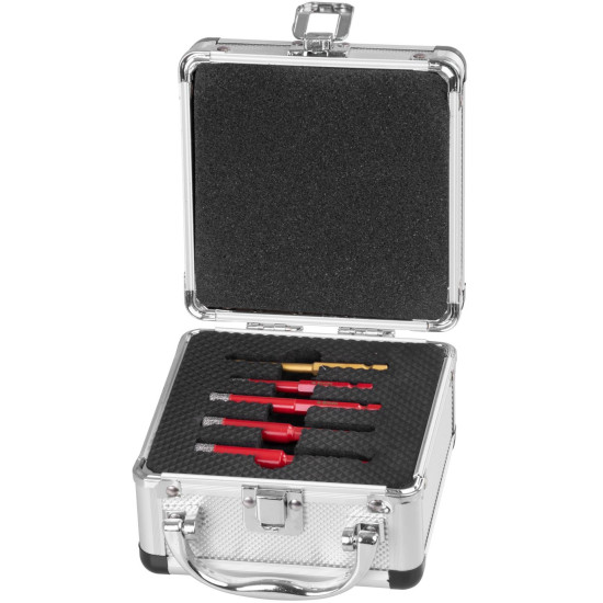 Dry diamond drill set Strend Pro Premium, 6-8-10-12 mm, HEX, 6 mm, glass drill bit, diamond core hol