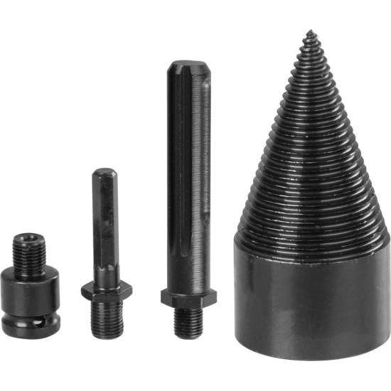 Strend Pro mandrel, splitting wedge, cone, 60 mm, 3x adapter, for wood
