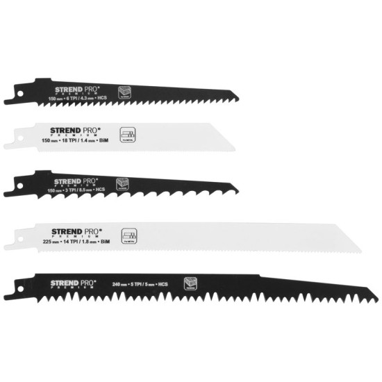 Asmeņi astes zāģim Strend Pro Premium, komplekts, maisījums, 5 gab Asmeņi astes zāģim Strend Pro Premium, komplekts, maisījums, 5 gab