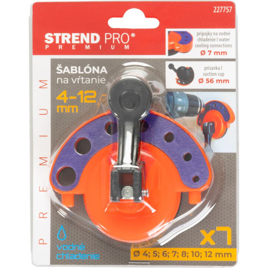 Шаблон Strend Pro, для сверления отверстий, с присоской, 4-12 мм Шаблон Strend Pro, для сверления отверстий, с присоской, 4-12 мм