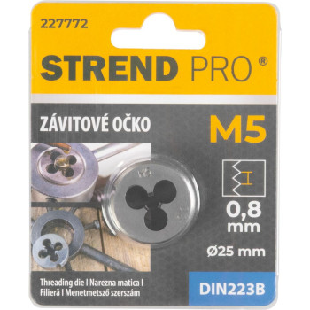 Strend Pro Vītņu ripa, M5x0.8 mm, Metriskās vītnes diametrs 25 mm, DIN223B Strend Pro Vītņu ripa, M5x0.8 mm, Metriskās vītnes diametrs 25 mm, DIN223B