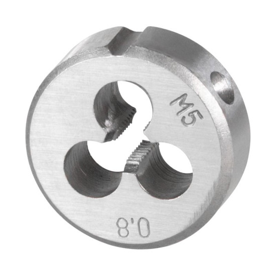 Strend Pro die, threaded, M5x0.8 mm, metric thread diameter 25 mm, DIN223B Strend Pro die, threaded, M5x0.8 mm, metric thread diameter 25 mm, DIN223B