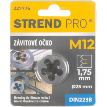 Strend Pro Vītņu ripa, M12x1.75 mm, 25 mm Metriskais vītnes diametrs, DIN223B Strend Pro Vītņu ripa, M12x1.75 mm, 25 mm Metriskais vītnes diametrs, DIN223B