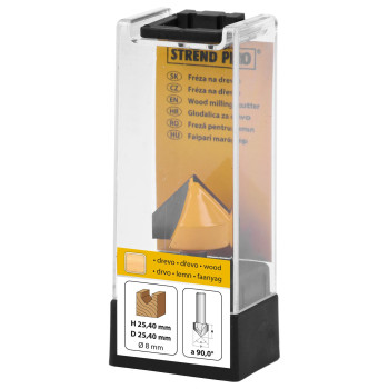 Фреза по дереву Strend Pro YC1308, D25,40 H25,40 S08 мм 90°