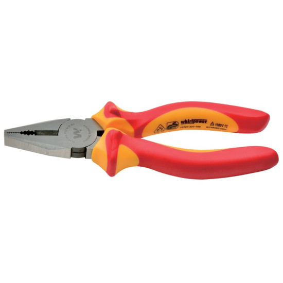 Плоскогубцы  изолированные Whirlрower 180мм, DIN5746, VDE 1000V, GS