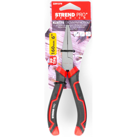 Клещи Strend Pro Premium ComfortGrip DL414, 160 мм, с плоским носиком