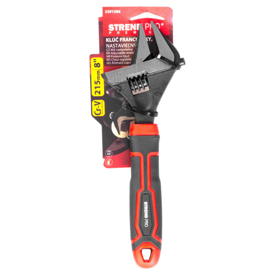 Ключ Strend Pro Premium ComfortGrip DL26001, 215 мм, регулируемый, французский