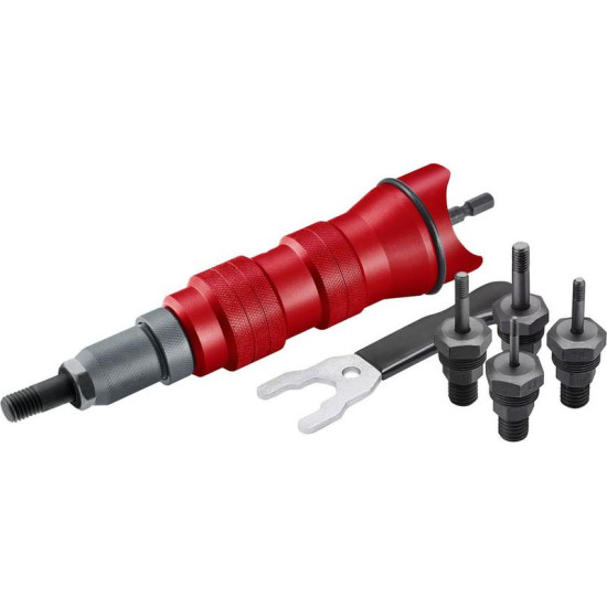 Drill attachment Strend Pro Premium, 1/4", M3 - M10, riveting, for nut rivets, in case