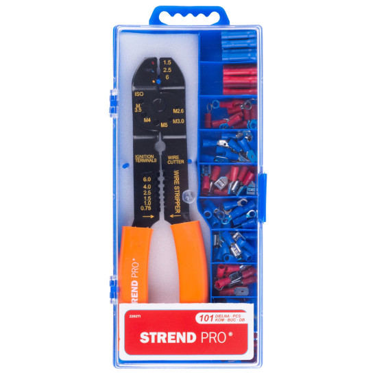 Strend Pro AWS 302 pliers, blanking + set of 100 electrician's terminals
