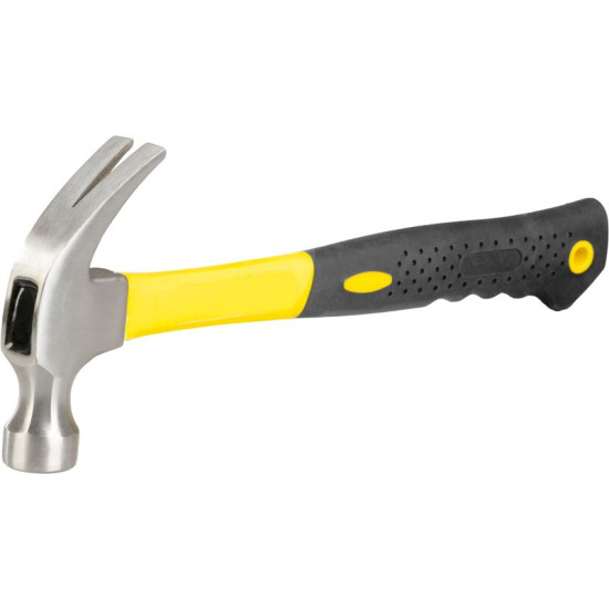 Молоток - гвоздодер Strend рro 450 г, фиброручка  из TрR